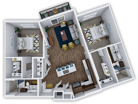 B3 3d 2 bed 2 bath at The Villas at Waterside, Lenexa, 66214